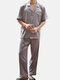 Men Funny Print Faux Silk Pajamas Set Button Dowm Short Sleeve Home Loungewear With Chest Pocket - #05