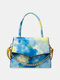 Women PU Leather Chain Tie Dye Handbag Crossbody Bag Satchel Bag Square Bag - Yellow