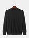 Мужской базовый сплошной цвет Crew Шея Зимний повседневный вязаный пуловер-свитер - Черный