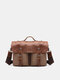Menico Men's Canvas Business Casual Crossbody Bag Large Capacity Tote - Brown