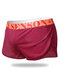 Men Sexy Mesh Boxer Shorts Inside Jockstraps Cool Ice Silk Casual Home Loose Apron Shorts - Wine Red