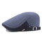 Men Cotton Solid Color Sunshade Beret Cap Duck Hat Casual Outdoors Peaked Forward Cap Adjustable Hat - Navy
