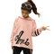 Letter Printing Loose Girls Long-sleeved Sweatshirts - AQ98719 pink T-shirt