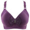Thin Section Solid Color Adjustment Gathered Wireless Bra - Purple