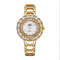 Trendy Mujer Reloj de pulsera Acero hueco Banda Pulseras sencillas con cierre de cuarzo Watch - Dorado