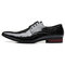 Large Size Men Stylish Leather Slip Resistant Business Formal Shoes  - Black