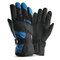 Men Winter Cycling Gloves Velvet Thick Windproof Waterproof Warm Outdoor Ski Full-finger Gloves - Blue