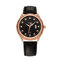 YAZOLE Business Fashion Casual Watch Waterproof Leather Luminous Hand Wristwatch for Men's Gift - Black
