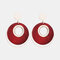 Orecchini a forma di registro con temperamento alla moda Orecchini a bottone con pendente geometrico esagerato - Rosso
