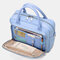 Women Designer Multifunction Multi-pocket Waterproof  Travel Laptop Bag Briefcase Business Handbag Crossbody Bag - Blue