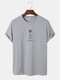 Mens Character Letter Print Crew Neck Daily Short Sleeve T-Shirts - Gray