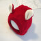 0-3 Years Cute Rabbit Ear Shaped Kids Winter Warm Fleece Inside Knitted Hat Scarves - Red