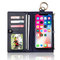 Men And Women Detachable Multifunction Genuine Leather Phone Cases For iphone 3 Card Slot Wallet - Blue