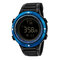 Sport Waterproof Digital Watch Stainless Steel Luminous Multifunctional Wrist Watch for Men - Black + Blue