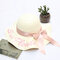 Sun Hat Female Season Sunscreen Embroidery Letter Straw Hat Travel Seaside Beach Hat Big Leisure Sun Hat - Letter pink word - milk white