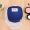 Candy Colors Cotton Linen Cosmetic Bag Zipper Organizer Bags Portable Storage Container - Navy