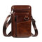 Cowhide Multi-function Waist Bag Vintage Crossbody Bag For Men - Brown