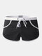 Mens Contrast Color Boxer Shorts Drastring Quick Dry Sport Underwear - Black