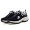 Mesh Suede Platform Lace Up Sport Casual Shoes - Black