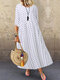 Polka Dot Print Half Sleeve Plus Size Dress for Women - White