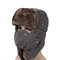 Mens Unisex Peach Skin Velvet Winter Hats Outdoor Skiing Windproof With Masks Russian Caps - Dark Grey