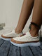 Plus Size Women Retro Casual Elastic Slip-on Comfy Breathable Platform Sneakers - White