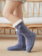 Women Home Carpet Sock Fur Warm Plush Bedroom Non-slip Soft Indoor Comfy Floor Sock - Blue