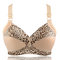 Thin Leopard Adjustment Bra Gathered Without Steel Ring Chest Small Full Cup Underwear - Skin color leopard