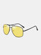 Men Metal Full Frame Double Bridge Polarized Light UV Protection Sunglasses - #06Night Vision