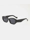 Unisex PC Oval Full Frame Tinted AC Lenses Sunshade Anti-UV Sunglasses - Black