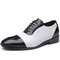 Men Leather Splicing Non Slip Business Casual Formal Shoes - Black