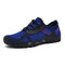 Men Knitted Fabric Water Wadding Shoes Outdoor Slip Resistant Sneakers - Blue