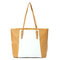 Elegant Women Contrast Color Leather Handbag - Apricot