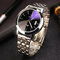 YAZOLE Stainless Steel Analog Display Date Waterproof Quartz Watch Business Wristwatch for Men - Black