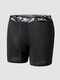 Men Cotton Camo Patchwork Legging Breathable U Convex Elastic Boxers Brief - Black