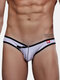 Men Patchwork Mesh Briefs Sexy Rivets Hipster Breathable Low Rise Underwear - White