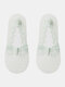 جوارب نسائية سيليكون صلبة مانعة للانزلاق اللون جوارب قارب غير مرئية من الدانتيل تسمح بالتهوية بالفم الضحل جوارب مرنة - اخضر فاتح