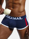 Sexy Stitching Logo Waistband Padded Underwear Comfortable Breathable Cotton Enhanced Boxers - Royal Blue