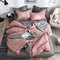 4-teiliges, minimalistisches Gitter-Bettwäsche-Set, gesteppte Steppdecke, Bettbezug, Kissenbezüge, Queen-Size-Größe - #3
