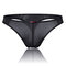 Sexy Ice Silk Breathable Smooth Thongs Underwear for Men - Black