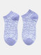 Women Cotton Anti-woven Cartoon Bear Pattern Cute Casual Socks - Purple