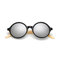 Fashion Retro Round Pure Handmade Bamboo Leg Sunglasses Anti-UV Eyewear Glasses For Men Women - Silver