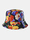 Unisex Cotton Double-sided Wearable Colorful Natural Floral Pattern Printing Bucket Hat - #07