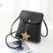 Star Decorational Flap Faux Leather Shoulder Bags Crossbody Bag Phone Bag For Women  - Black