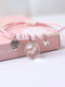 Trendy Dried Flower Handmade Woven Adjustable Geometric-shaped Ceramics Beads Bracelets - Pink
