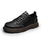 Men Comfy Round Toe Oxfords Lace Up Casual Shoes - Black Brown