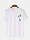 Men 100% Cotton Animal Funny Panda Printed Casual T-shirts - White