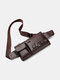 Men Vintage Faux Leather Multifunction Wear-Resistant Crossbody Bag Sling bag - Brown