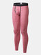 Men Thermal Underwear High Elasticity U Convex Pouch Sleepwear Butt Lifting Fitness Long John - Red