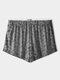 Men Arrow Pants Soft Home Sleepwear Mesh Breathable Colorblock Boxer Shorts - Dark Grey